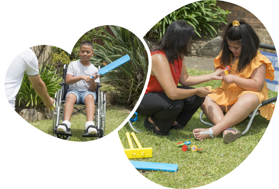 Child in Wheelchair Playing a Game